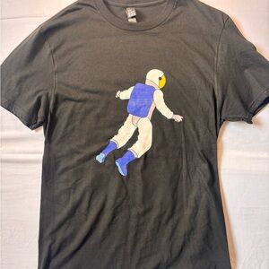 Black District T-Shirt with Astronaut Graphic